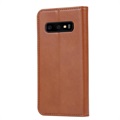 Samsung Galaxy S10 Wallet Case met Standaard Feature - Bruin