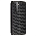 Samsung Galaxy S22 5G Wallet Case - Carbon Fiber - Zwart
