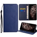 Samsung Galaxy S22 5G Wallet Case - Carbon Fiber - Blauw