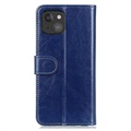 iPhone 13 Mini Wallet Hoesje met Magnetische Sluiting - Blauw