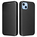 iPhone 14 Wallet Case - Koolstofvezel - Zwart