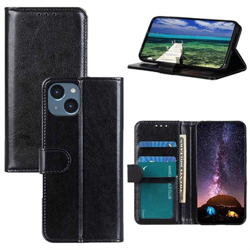 iPhone 14 Wallet Case met Magnetische Sluiting - Zwart