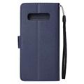 Samsung Galaxy S10+ Wallet Case met standaardfunctie - Donkerblauw