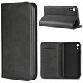 iPhone XR Retro Wallet Case met Magnetische Sluiting - Zwart