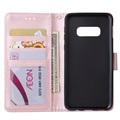 Samsung Galaxy S10e Wallet Case met standaardfunctie - Rose Gold