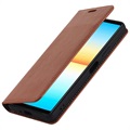 Sony Xperia 10 IV Wallet Leren Hoesje met Standaard - Bruin