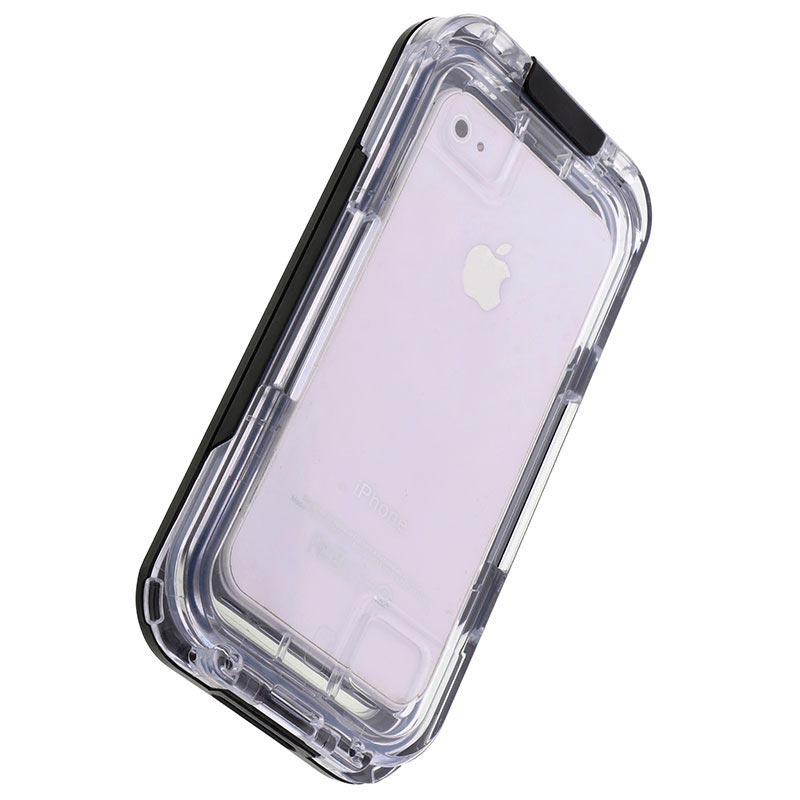 iPhone 5/5S/SE waterdicht hoesje halskoord - doorzichtig/zwarte kleur