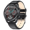 Waterdicht Smart Horloge met Hartslag L16 - Leder - Zwart