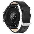 Waterdicht Smart Horloge met Hartslag L16 - Leder - Zwart
