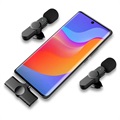 Draadloze lavalier / clip-on microfoon voor smartphone - USB-C - zwart