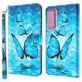 Wonder Series Samsung Galaxy S21 5G Wallet Case - Blauwe Vlinder