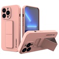 Wozinsky Standaard iPhone 13 Pro Max Siliconen Hoesje - Roze