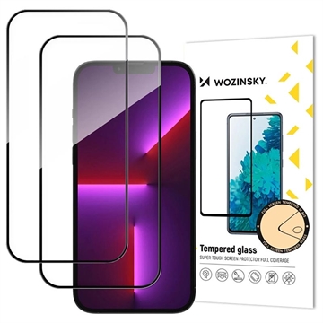iPhone Air Wozinsky Super Tough Glazen Screenprotector - 9H - 2 Stu. - Zwarte Rand