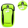 Wozinsky Universele Dual Pocket Sports Armband voor Smartphones - Groen
