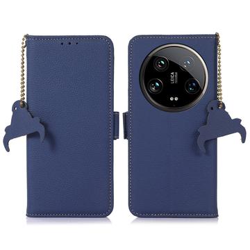 Xiaomi 14 Ultra Leren Portemonnee Hoesje met RFID - Blauw