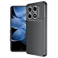 Xiaomi 14T Pro Beetle Koolstofvezel TPU Hoesje - Zwart