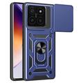 Xiaomi 14T Pro Hybride Hoesje met Roterende Ring en Cameraschild - Blauw