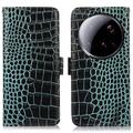 Xiaomi 15 Ultra Crocodile Series Wallet Leren Hoesje met RFID - Groen