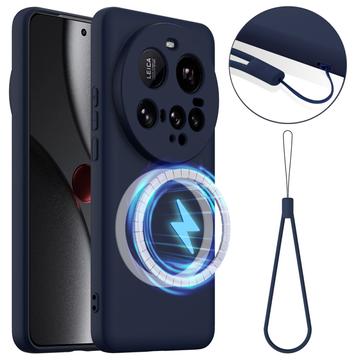 Xiaomi 15 Ultra Liquid Siliconen Hoesje - MagSafe Compatibel - Donkerblauw