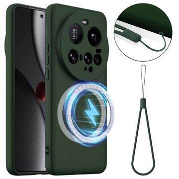 Xiaomi 15 Ultra Liquid Siliconen Hoesje - MagSafe Compatibel - Donkergroen