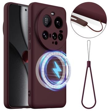 Xiaomi 15 Ultra Liquid Siliconen Hoesje - MagSafe Compatibel - Wijnrood