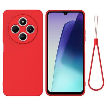 Xiaomi 15 Ultra Vloeibare siliconen hoesje met polsbandje - Rood