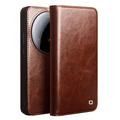 Xiaomi 15 Ultra Qialino Classic Wallet Leren Hoesje - Donkerbruin