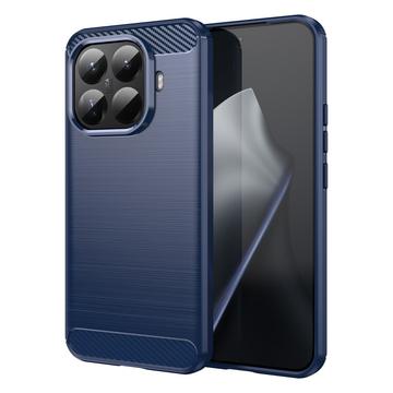 Xiaomi 15T Pro Geborsteld TPU Hoesje - Koolstofvezel - Blauw