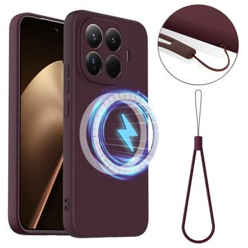 Xiaomi 15T Pro Liquid Siliconen Hoesje - MagSafe Compatibel - Wijnrood