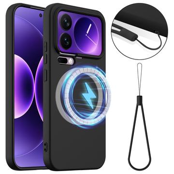 Xiaomi 17 Pro Max Liquid Siliconen Hoesje - MagSafe Compatibel - Zwart