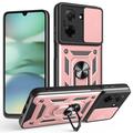 Xiaomi Redmi A5 4G/Poco C71 Roterende ring hybride hoesje met camera schild - Rose Gold