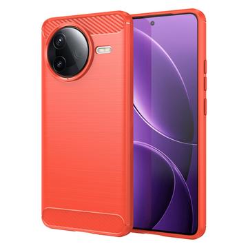 Xiaomi Redmi K80/Poco F7 Pro Geborsteld TPU Hoesje - Koolstofvezel