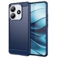 Xiaomi Redmi Note 14 Geborsteld TPU Hoesje - Koolstofvezel - Blauw