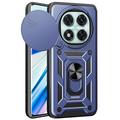 Xiaomi Redmi Note 14 Pro 5G/Poco X7 Roterende ring hybride hoesje met camera schild - Blauw