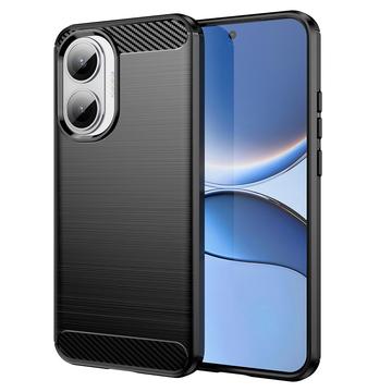 Xiaomi Redmi Turbo 4 Pro Geborsteld TPU Hoesje - Koolstofvezel - Zwart