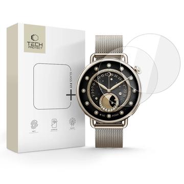 Xiaomi Watch S4 Tech-Protect Glass Fit+ Glazen Screenprotector - 41mm - 2 st. - Doorzichtig