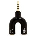Y-vorm 3,5 mm / hoofdtelefoon & microfoon audio-adapter - zwart