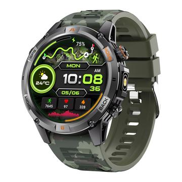 YK15 IP68 Waterdicht Buiten Slim Horloge met Bluetooth Bellen - Groen Camouflage