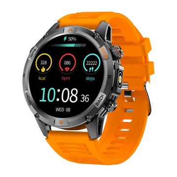 YK15 IP68 Waterdicht Buiten Slim Horloge met Bluetooth Bellen - Oranje