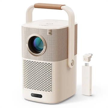 Yaber T2 Plus Full-HD draagbare projector met JBL-geluid & Google TV - Beige