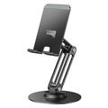 Yesido C300 Aluminiumlegering Desktop Houder voor Telefoon en Tablet - Zwart
