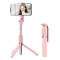 Z8 Bluetooth Selfie Stick Statief met Afneembare Afstandsbediening - Roze