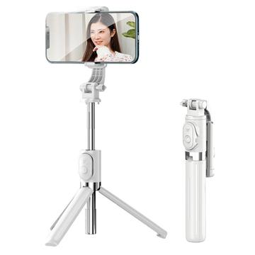 Z8 Bluetooth Selfie Stick Statief met Afneembare Afstandsbediening - Wit