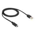 Delock USB 2.0 / Type-C Kabel - 1m - Zwart