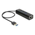 DeLock USB 3.0 Hub 3 Port  1 Port  LAN  Mb/s Hub 3 porte USB