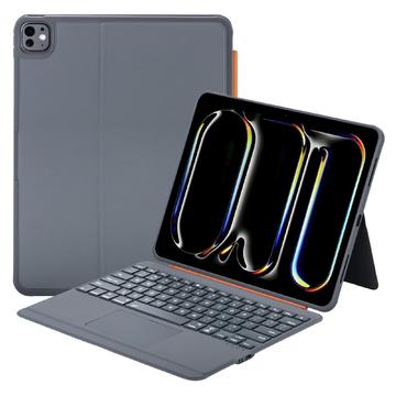 iPad Pro 13 2024/2025 K09 Magnetische Leren Toetsenbordhoes met Touchpad - Zwart
