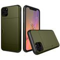 iPhone 11 Pro Hybrid Case with Sliding Card Slot - Army Green