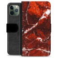 iPhone 11 Pro Premium Wallet Case - Rood Marmer
