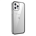Magnetisch hoesje voor iPhone 12/12 Pro met gehard glas - Zilver