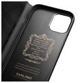 Qialino Classic iPhone 12/12 Pro Wallet Leren Hoesje - Zwart